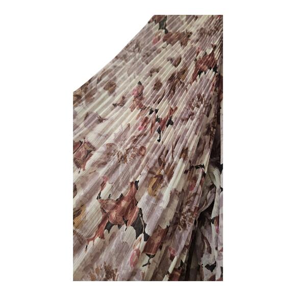 Lauren Conrad Womens XL Blouse Purple Floral Sheer Overlay Lined Keyhole Button - Picture 5 of 10